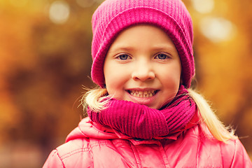 Image showing happy beautiful little girl portrait outdoors