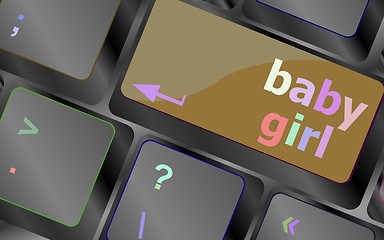 Image showing computer keyboard key button - baby girl vector keyboard key. keyboard button. Vector illustration