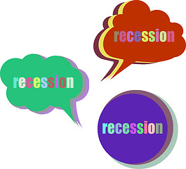 Image showing recession. Set of stickers, labels, tags. Template for infographics. Icon set. Icon flat. Vector illustration