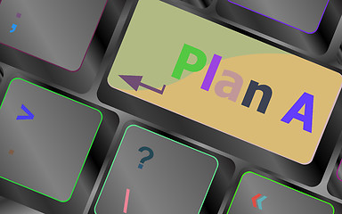 Image showing Plan A key on computer keyboard - internet business concept vector keyboard key. keyboard button. Vector illustration