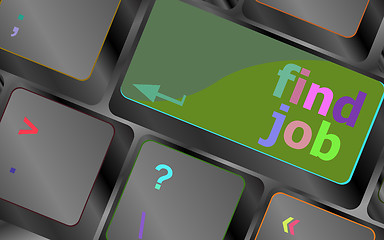 Image showing Searching for job on the internet. Jobs button on computer keyboard vector keyboard key. keyboard button. Vector illustration