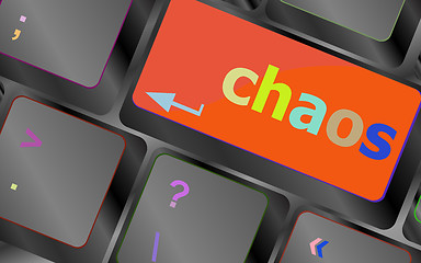 Image showing chaos keys on computer keyboard, business concept, vector illustration