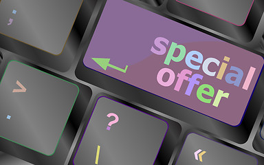 Image showing special offer button on computer keyboard keys vector keyboard key. keyboard button. Vector illustration