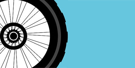 Image showing vector silhouette of a bicycle wheel