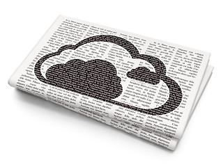 Image showing Cloud technology concept: Cloud on Newspaper background