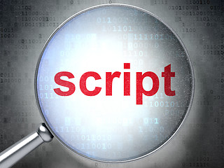 Image showing Programming concept: Script with optical glass