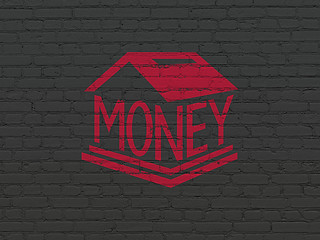 Image showing Banking concept: Money Box on wall background