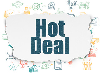Image showing Business concept: Hot Deal on Torn Paper background
