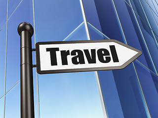 Image showing Vacation concept: sign Travel on Building background