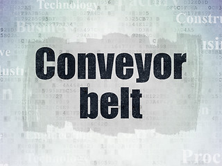 Image showing Industry concept: Conveyor Belt on Digital Data Paper background