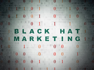 Image showing Finance concept: Black Hat Marketing on Digital Data Paper background