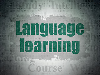 Image showing Studying concept: Language Learning on Digital Data Paper background