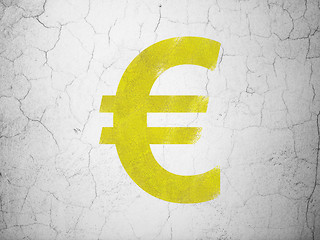 Image showing Currency concept: Euro on wall background