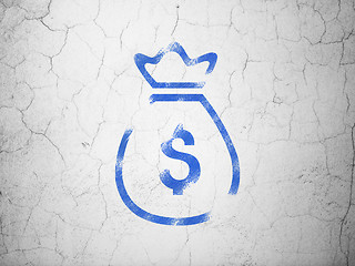 Image showing Currency concept: Money Bag on wall background