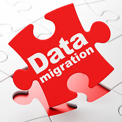 Image showing Data concept: Data Migration on puzzle background