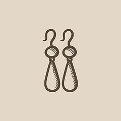 Image showing Pair of earrings sketch icon.