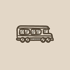 Image showing School bus sketch icon.