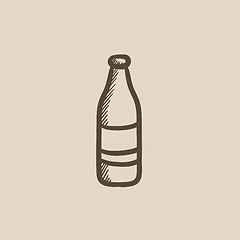 Image showing Glass bottle sketch icon.