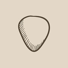 Image showing Guitar pick sketch icon.