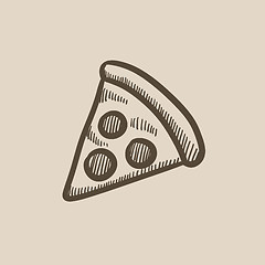 Image showing Pizza slice sketch icon.