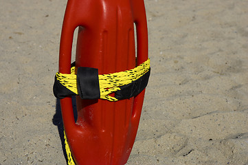 Image showing Red plastic buoyancy aid