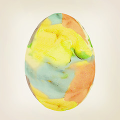 Image showing Easter Egg with colored strokes Isolated on white background. 3D