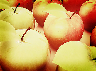 Image showing apples . 3D illustration. Vintage style.