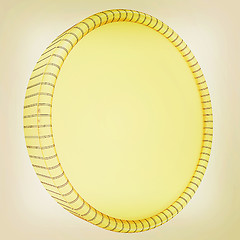 Image showing Gold coin. 3D illustration. Vintage style.