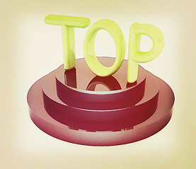 Image showing Top icon on white background. 3D illustration. Vintage style.