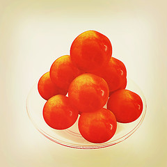 Image showing fresh peaches. 3D illustration. Vintage style.