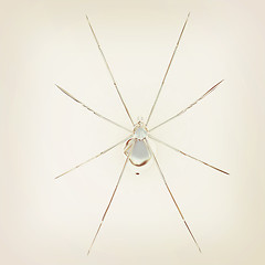 Image showing chrome spider. 3D illustration. Vintage style.