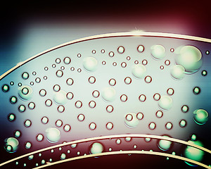 Image showing water bubbles and drops. 3D illustration. Vintage style.