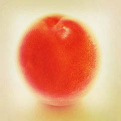 Image showing fresh peaches. 3D illustration. Vintage style.