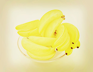 Image showing bananas. 3D illustration. Vintage style.