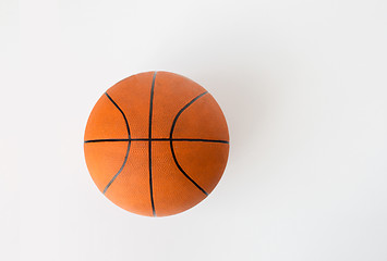 Image showing close up of basketball ball over white background