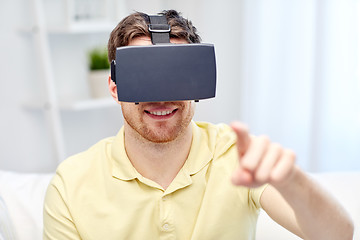 Image showing young man in virtual reality headset or 3d glasses