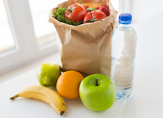 Image showing basket of vegetable food and water at kitchen