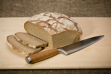 Image showing A slice of bread with butter 