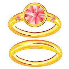 Image showing Two gold rings