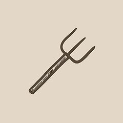 Image showing Pitchfork sketch icon.