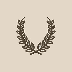 Image showing Laurel wreath sketch icon.