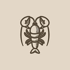 Image showing Lobster sketch icon.