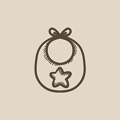 Image showing Baby bib sketch icon.