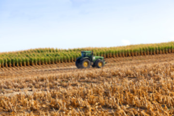 Image showing harvesting corn, defocus