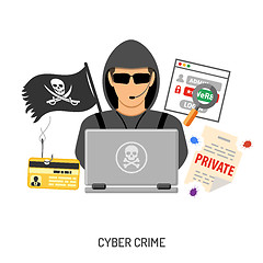 Image showing Cyber Crime Concept with Hacker