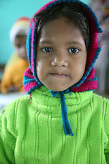 Image showing  Portrait of schoolboy at school, Kumrokhali, West Bengal, India