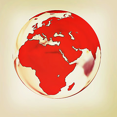 Image showing Chrome Globe. 3D illustration. Vintage style.