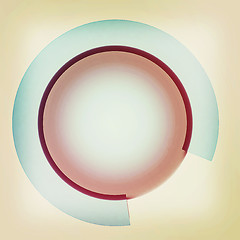 Image showing Button sphere with a semicircle. 3D illustration. Vintage style.