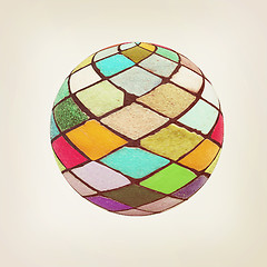 Image showing Mosaic ball. 3D illustration. Vintage style.