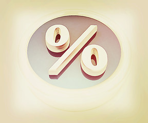 Image showing Button percent. 3D illustration. Vintage style.